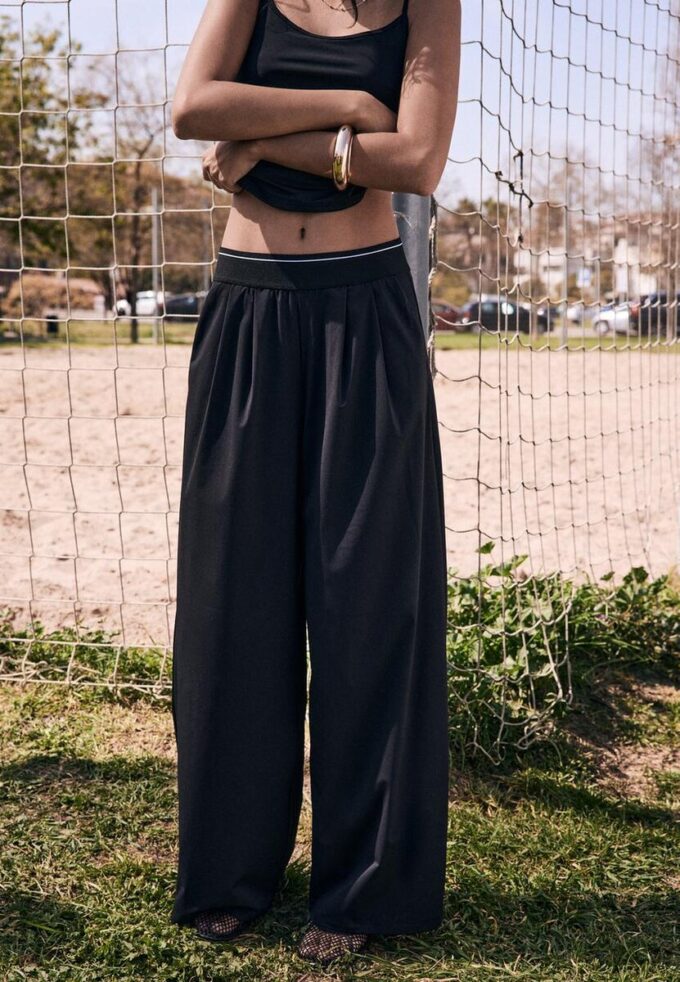 Palazzo-Jogginghose mit elastischem Bund und Soft Touch-Gefühl Palazzo-Jogginghose mit elastischem Bund und Soft Touch-Gefühl