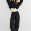 Plüsch-Jogging-Hose im Ballon-Stil Plüsch-Jogging-Hose im Ballon-Stil