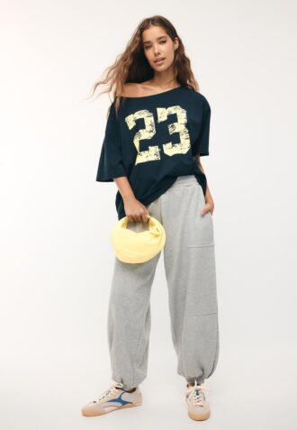 Plüsch-Jogging-Hose im Ballon-Stil