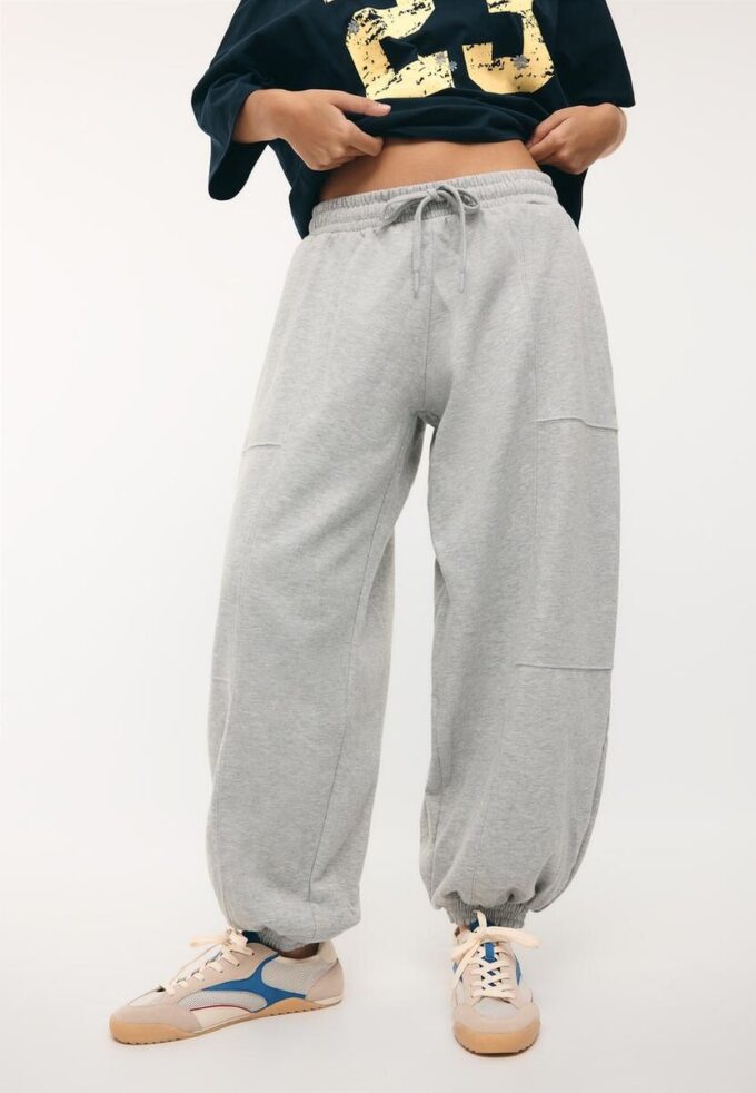 Plüsch-Jogging-Hose im Ballon-Stil Plüsch-Jogging-Hose im Ballon-Stil