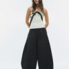 Popeline-Hose mit weitem Schnitt