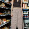Popeline-Hose mit weitem Schnitt