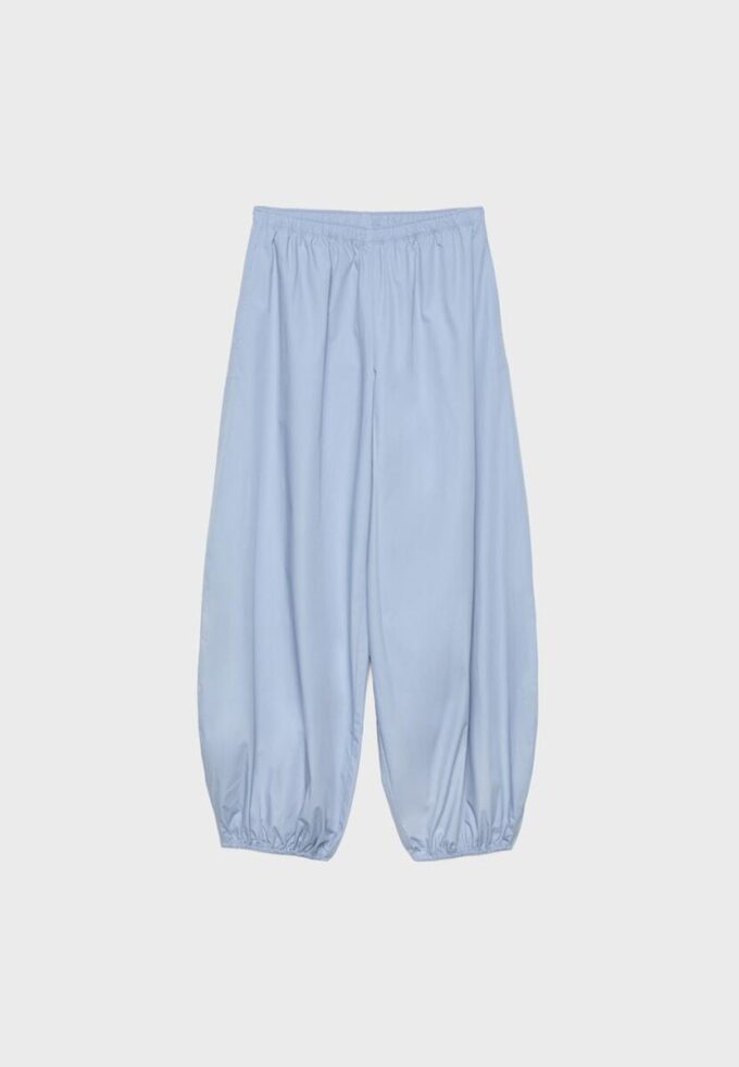 Popeline-Hose mit weitem Schnitt