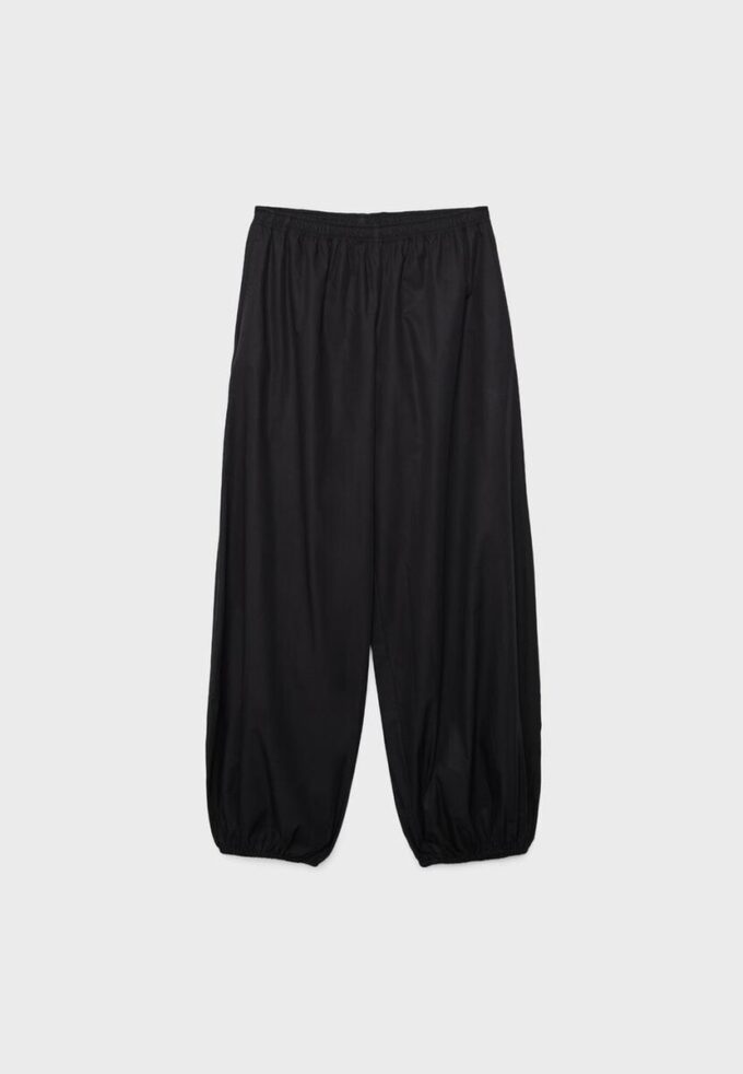 Popeline-Hose mit weitem Schnitt