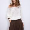 Pullover aus Mesh-Strick mit U-Boot-Ausschnitt Pullover aus Mesh-Strick mit U-Boot-Ausschnitt