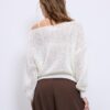 Pullover aus Mesh-Strick mit U-Boot-Ausschnitt Pullover aus Mesh-Strick mit U-Boot-Ausschnitt