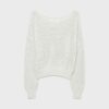 Pullover aus Mesh-Strick mit U-Boot-Ausschnitt Pullover aus Mesh-Strick mit U-Boot-Ausschnitt