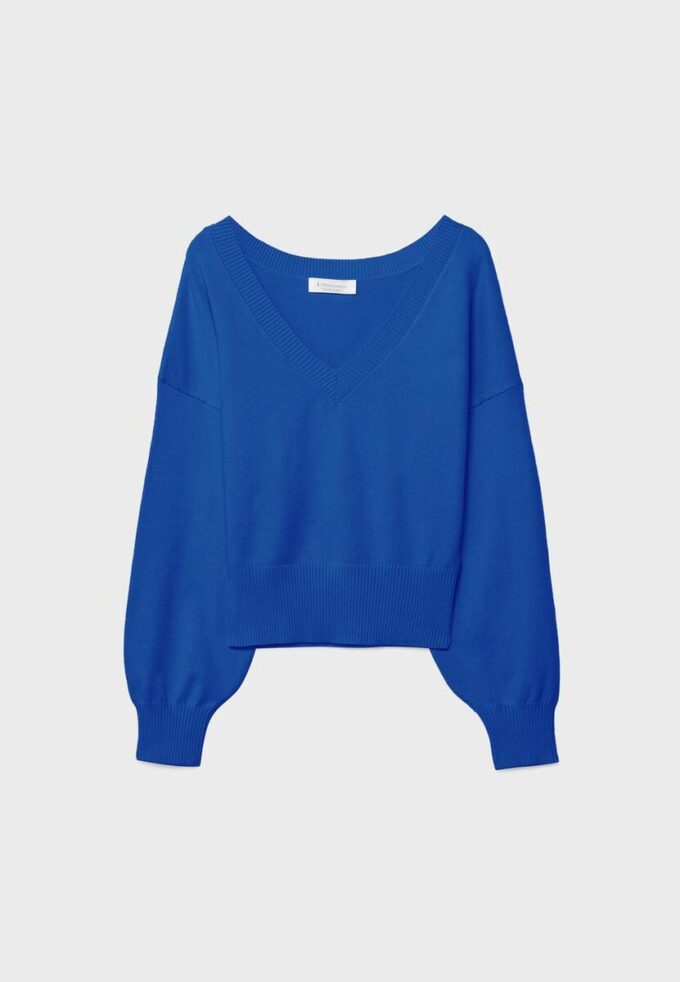 Pullover mit V-Ausschnitt und Fledermausärmeln Pullover mit V-Ausschnitt und Fledermausärmeln