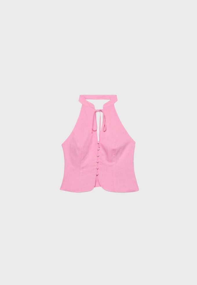 Qipao-Halter-Oberteil mit Knöpfen Qipao-Halter-Oberteil mit Knöpfen
