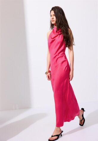 Rückenfreies Midi-Kleid mit Neckholder