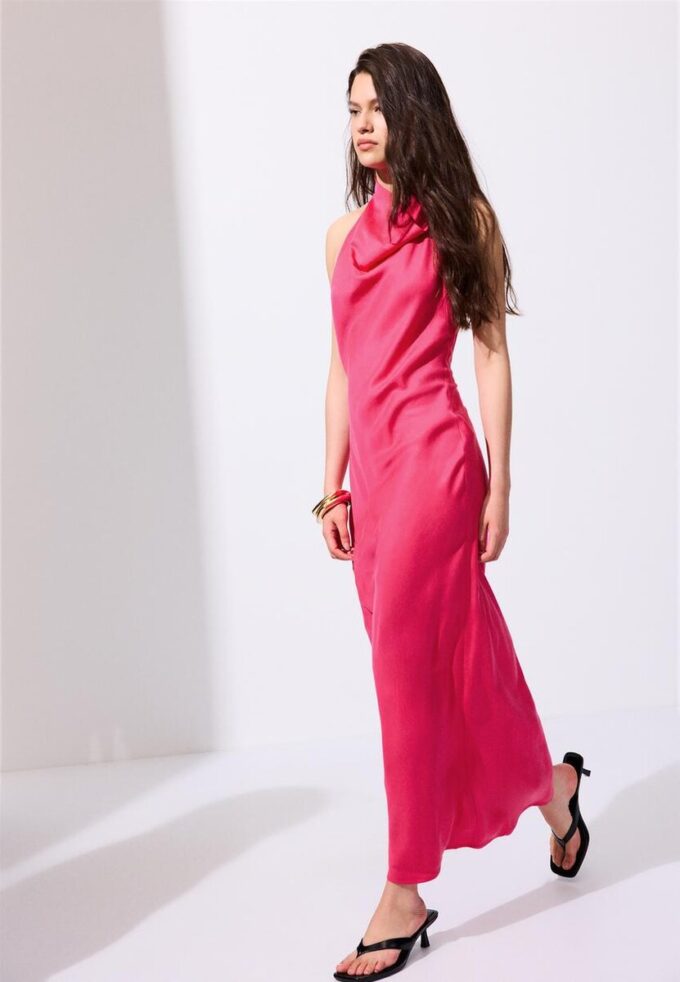 Rückenfreies Midi-Kleid mit Neckholder