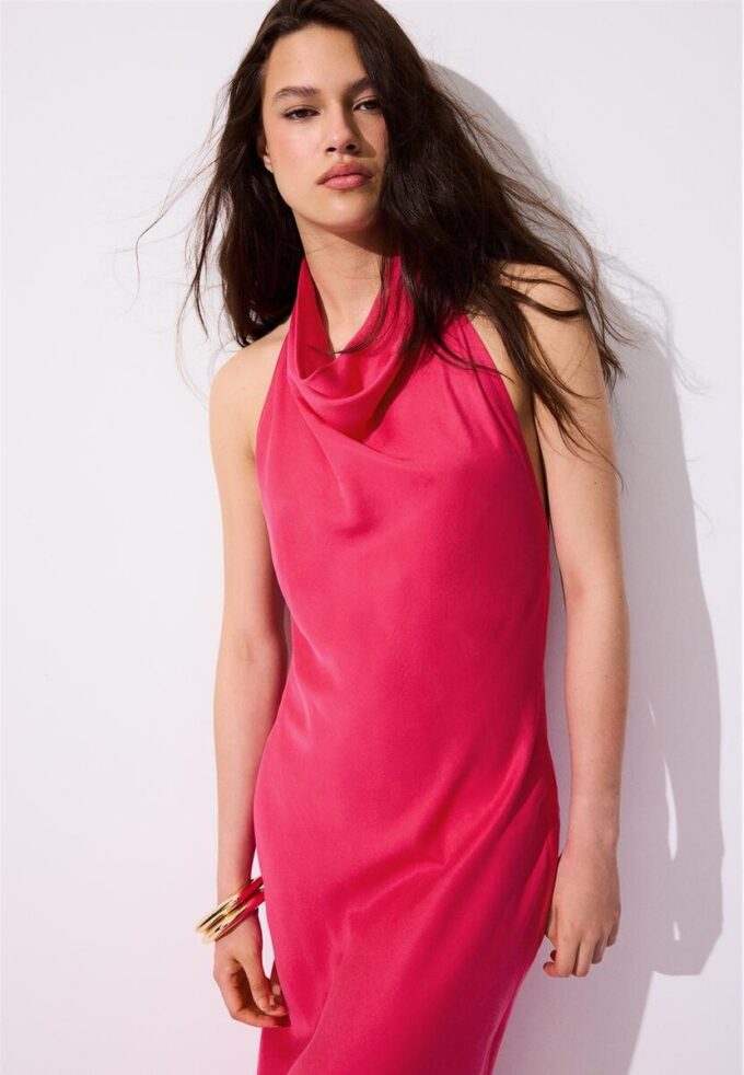 Rückenfreies Midi-Kleid mit Neckholder