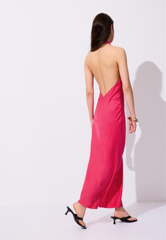 Rückenfreies Midi-Kleid mit Neckholder