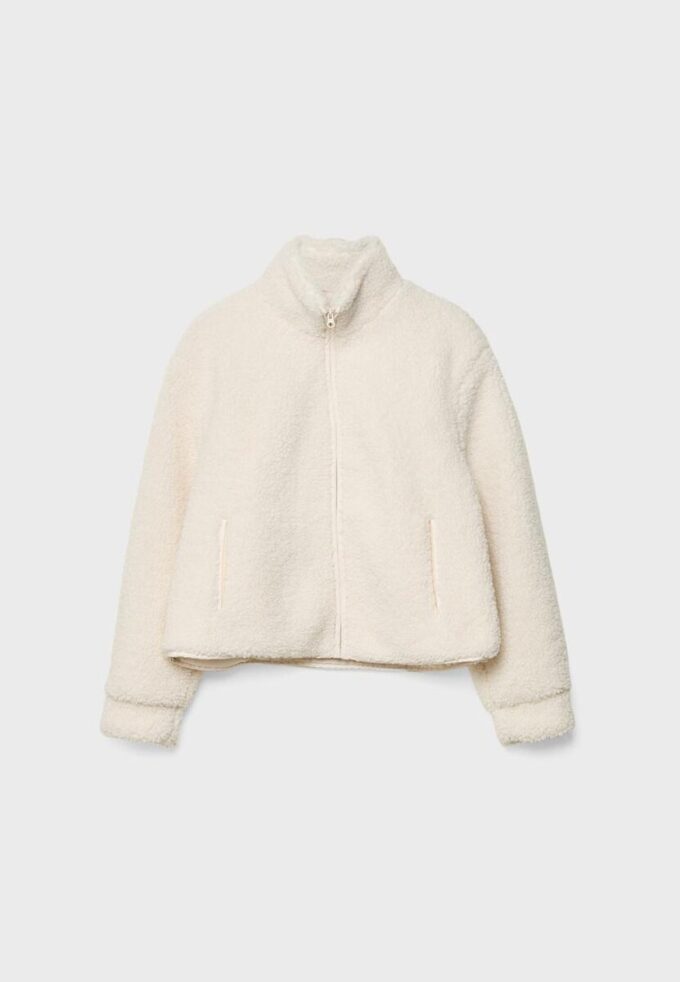 Reißverschlussjacke mit Kunstfellfutter Reißverschlussjacke mit Kunstfellfutter