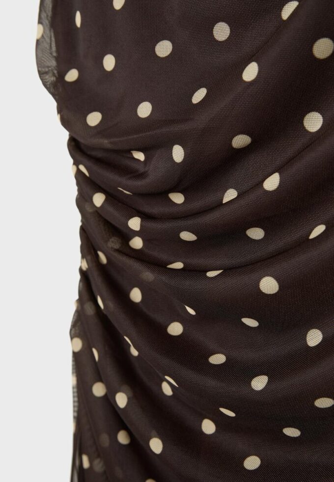 Ärmelloses Midikleid aus Tüll mit Polka-Dots Ärmelloses Midikleid aus Tüll mit Polka-Dots