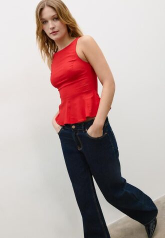 Ärmelloses Peplum-Oberteil