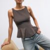 Ärmelloses Peplum-Oberteil Ärmelloses Peplum-Oberteil