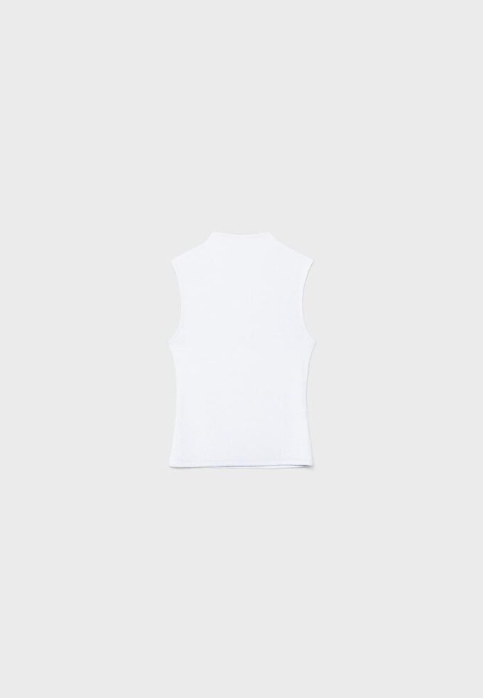 Ärmelloses T-Shirt mit Trichterkragen Ärmelloses T-Shirt mit Trichterkragen