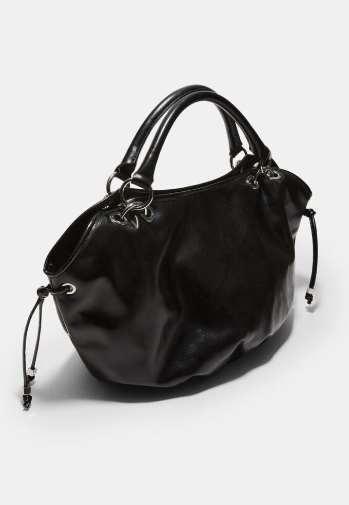 Runde Shopper-Tasche mit Metalldetails