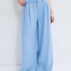 Rustikale Hose mit Wide Leg und verstellbaren Knöpfen Rustikale Hose mit Wide Leg und verstellbaren Knöpfen