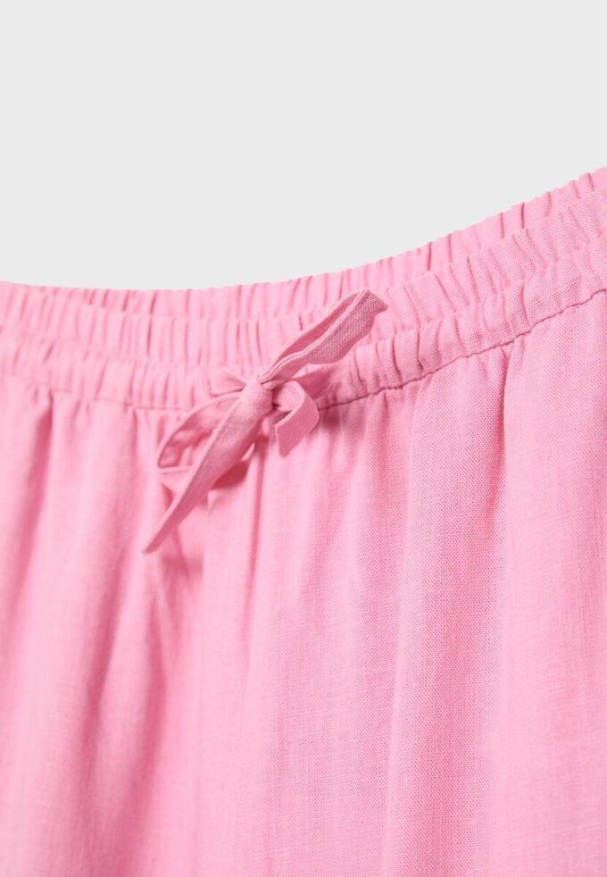 Sarouel-Hose in Leinenoptik