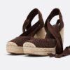 Schnürbare Jute-Plateau-Keilschuhe