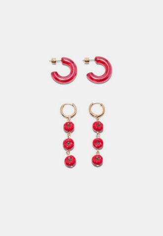 Set mit 2 Paar Tomaten-Ohrringen