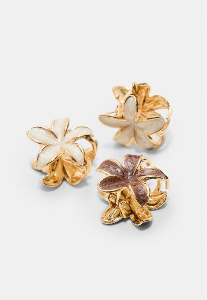 Set mit 6 Mini-Blumen-Haarspangen