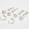 Set mit 9 Paar Mini-Tropfenohrringen