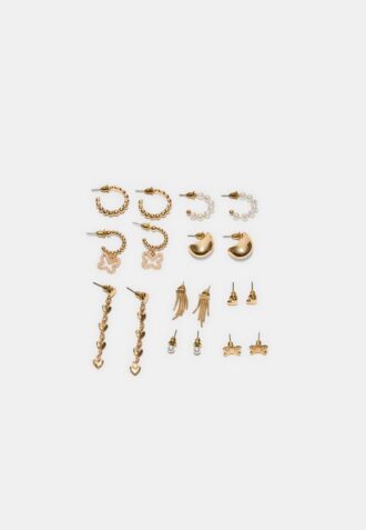 Set mit 9 Schmetterlings- und Kunstperlen-Ohrringen