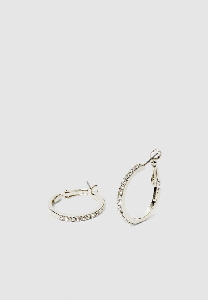 Set mit 9 Strass- und Perlen-Creolen