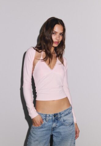 Slim-Fit-Bolero mit langen Ärmeln
