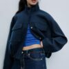 Soft Touch-Bomberjacke mit Taschen Soft Touch-Bomberjacke mit Taschen