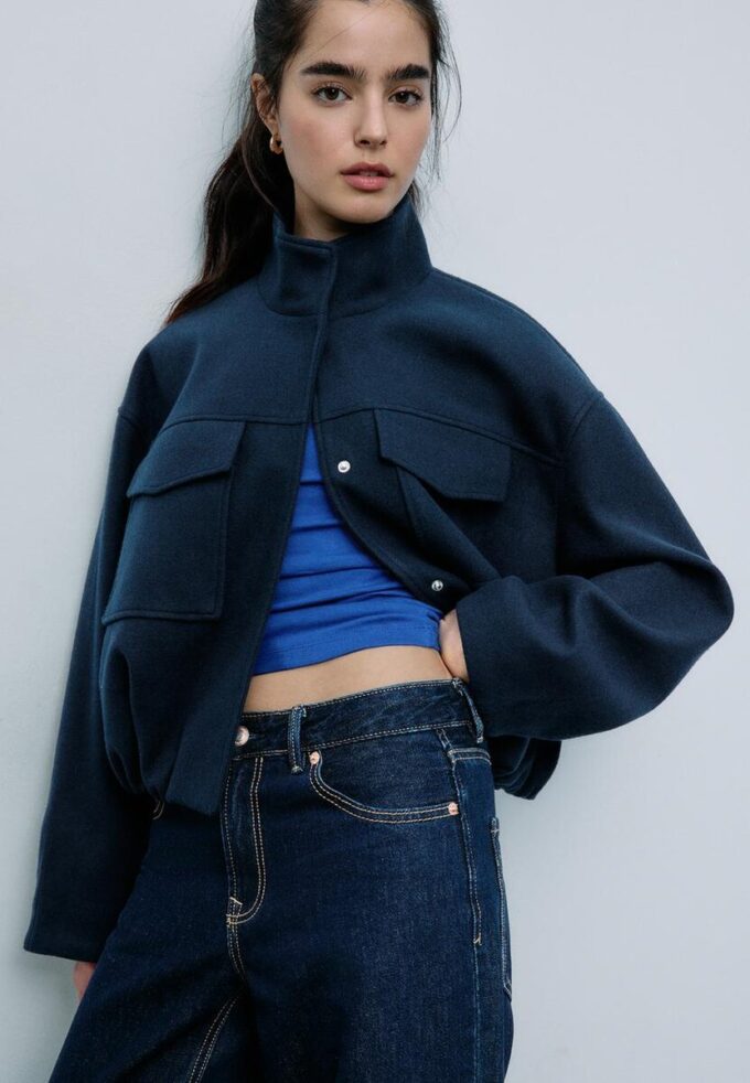 Soft Touch-Bomberjacke mit Taschen Soft Touch-Bomberjacke mit Taschen
