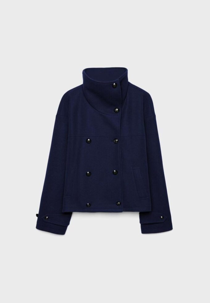 Soft Touch-Jacke mit Überkreuzverschluss und hohem Kragen Soft Touch-Jacke mit Überkreuzverschluss und hohem Kragen