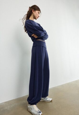 Soft Touch-Jogginghose im Ballon-Stil mit umgeschlagenem Bund
