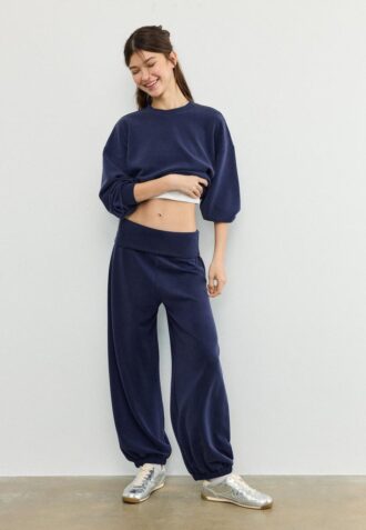Soft Touch-Jogginghose im Ballon-Stil mit umgeschlagenem Bund