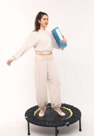 Soft Touch-Jogginghose im Ballon-Stil mit umgeschlagenem Bund