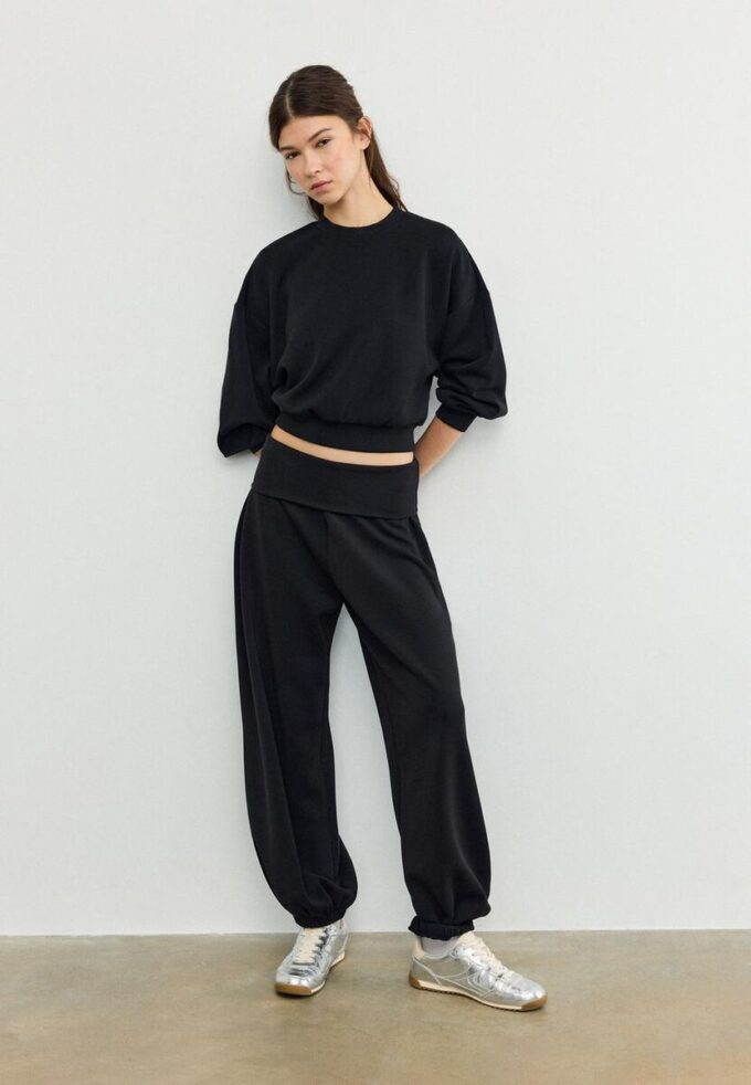 Soft Touch-Jogginghose im Ballon-Stil mit umgeschlagenem Bund Soft Touch-Jogginghose im Ballon-Stil mit umgeschlagenem Bund