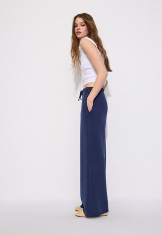 Soft Touch-Jogginghose mit Wide Leg und Nahtdetail vorne