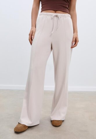 Soft Touch-Jogginghose mit Wide Leg und Nahtdetail vorne