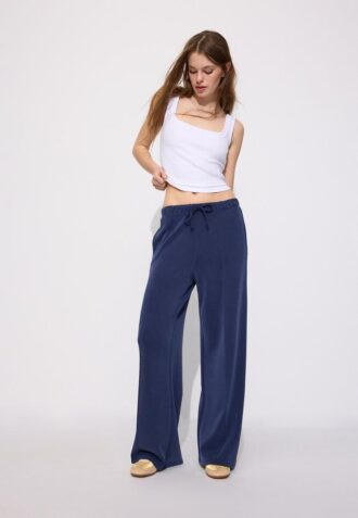 Soft Touch-Jogginghose mit Wide Leg und Nahtdetail vorne