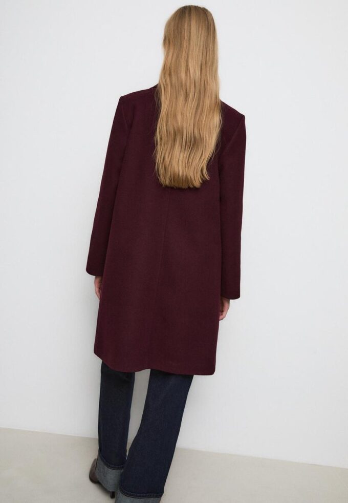 Soft Touch-Midi-Mantel mit Knopfleiste