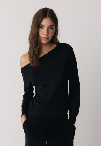 Soft Touch-Sweatshirt mit schulterfreiem Ausschnitt