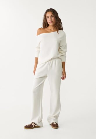 Soft Touch-Sweatshirt mit schulterfreiem Ausschnitt
