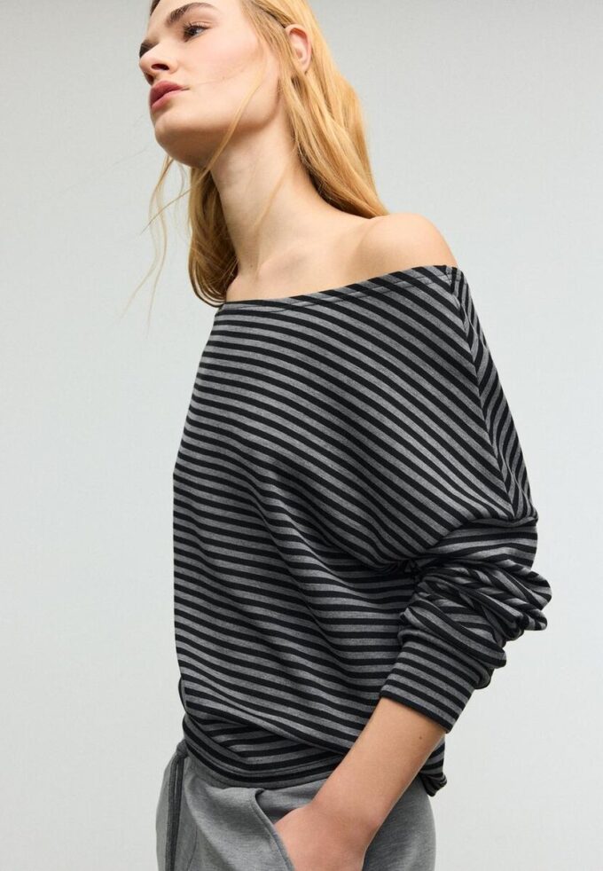 Soft Touch-Sweatshirt mit schulterfreiem Ausschnitt Soft Touch-Sweatshirt mit schulterfreiem Ausschnitt