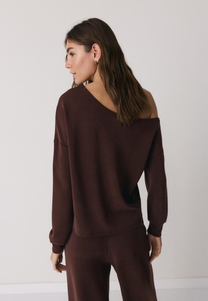 Soft Touch-Sweatshirt mit schulterfreiem Ausschnitt Soft Touch-Sweatshirt mit schulterfreiem Ausschnitt