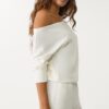 Soft Touch-Sweatshirt mit schulterfreiem Ausschnitt Soft Touch-Sweatshirt mit schulterfreiem Ausschnitt