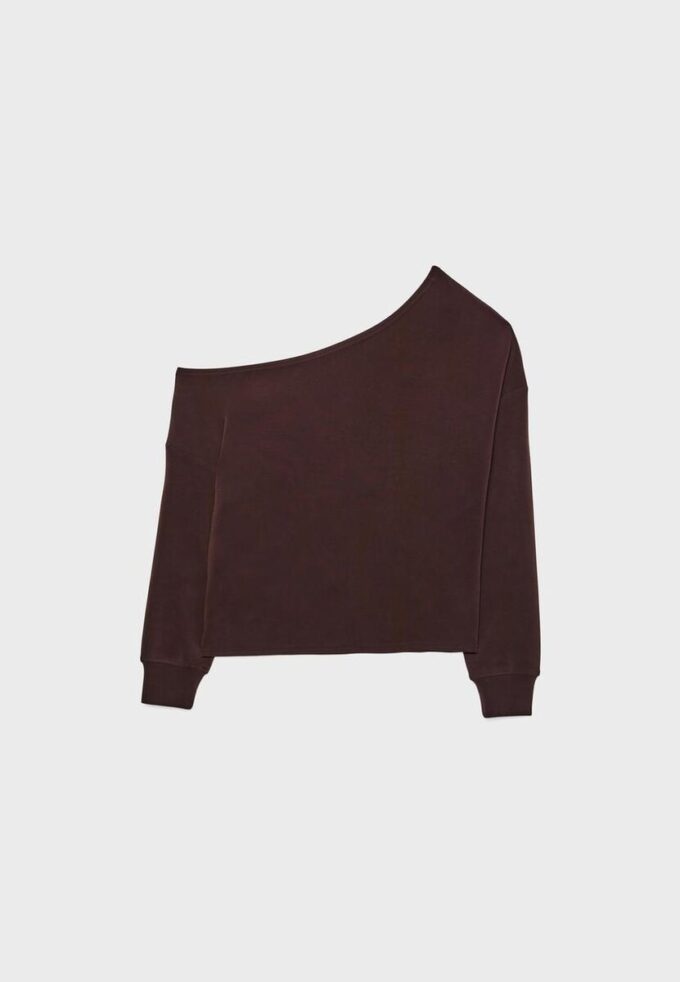 Soft Touch-Sweatshirt mit schulterfreiem Ausschnitt Soft Touch-Sweatshirt mit schulterfreiem Ausschnitt