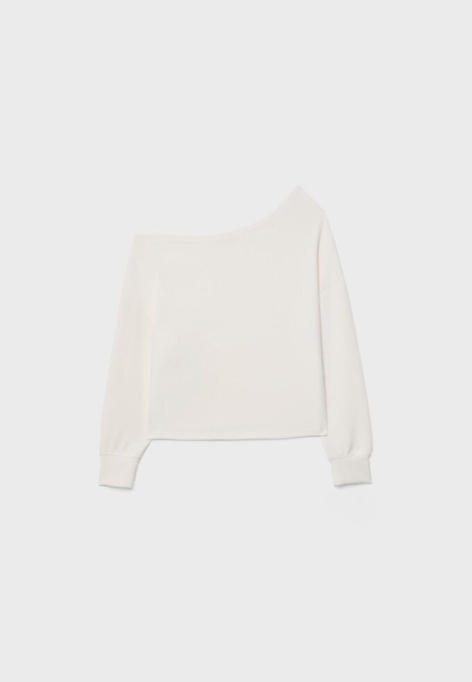 Soft Touch-Sweatshirt mit schulterfreiem Ausschnitt Soft Touch-Sweatshirt mit schulterfreiem Ausschnitt